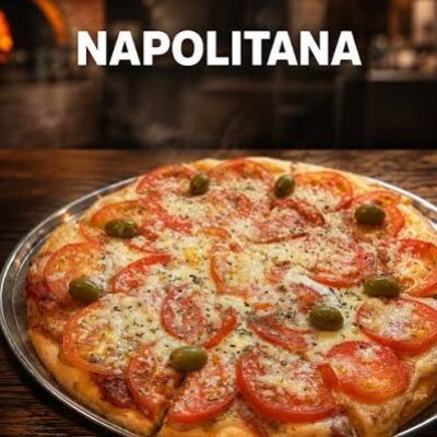 NAPOLITANA ESPECIAL (muzza tomate ajos jamon natural aceitunas y blend de quesos)
